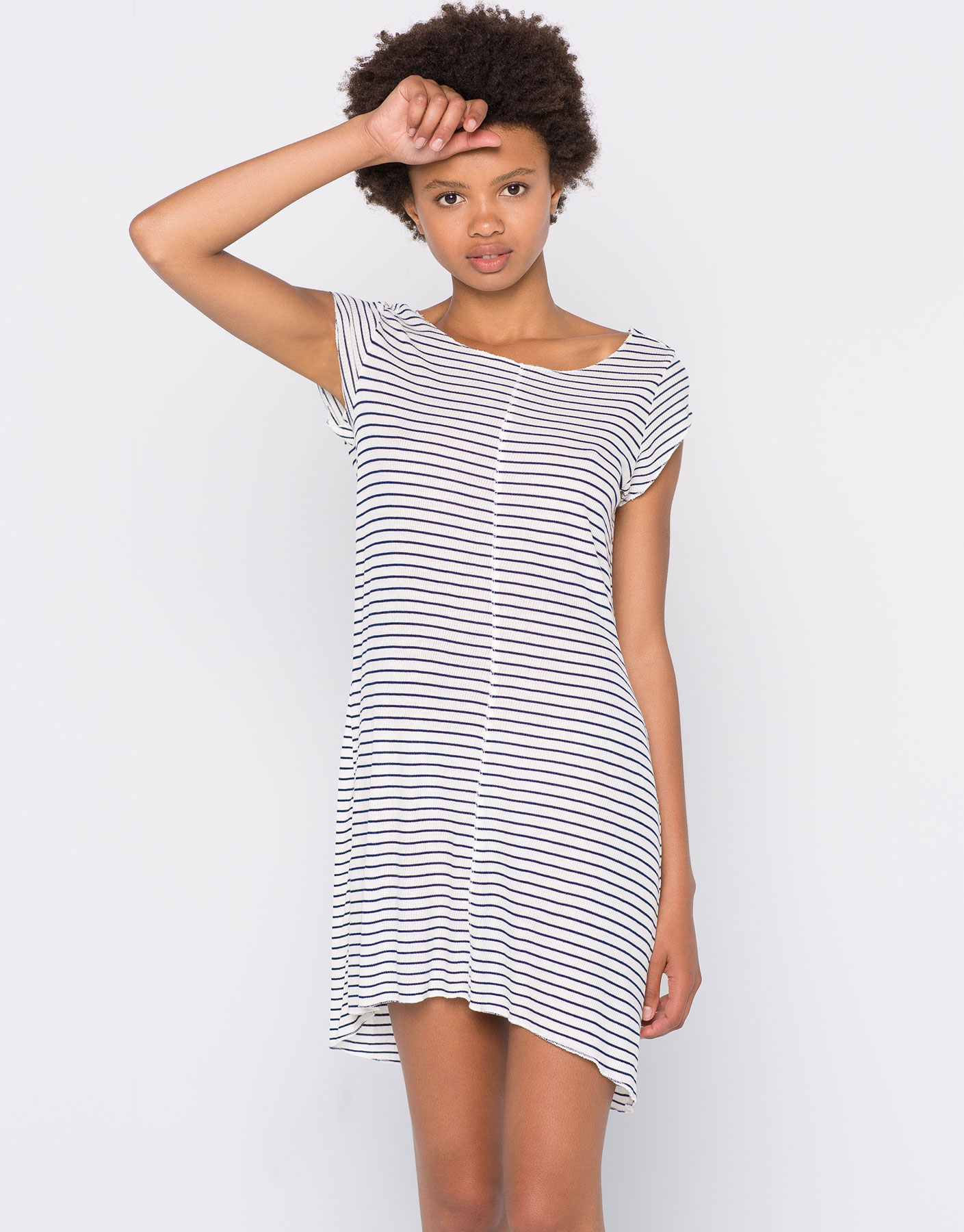 humanlike.co SHORT-SLEEVE STRIPED DRESS by Pull&Bear